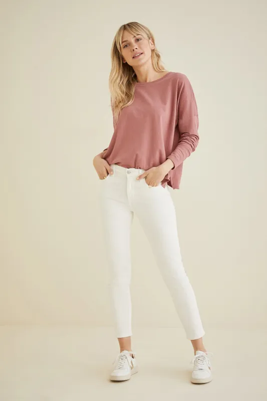 AGOLDE Exclusive Sophie Crop Jean - Glimpse White sold by Amour Vert