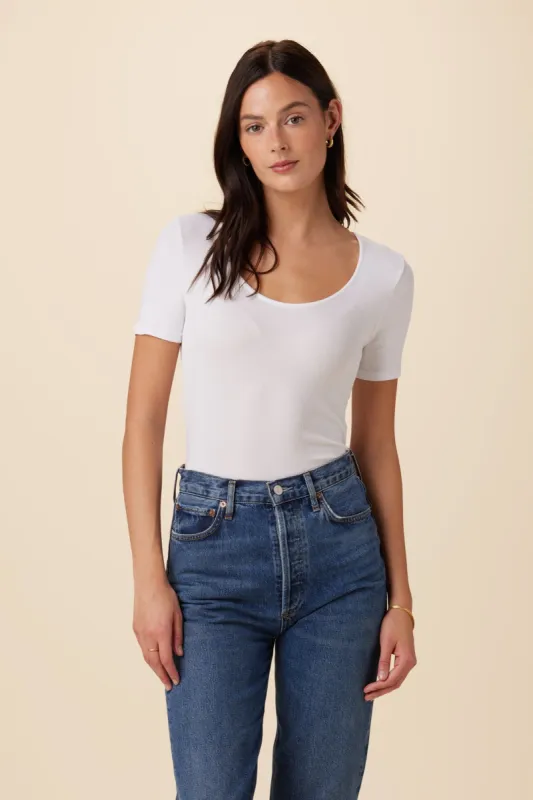 Itana Dream Rib Tee - White sold by Amour Vert