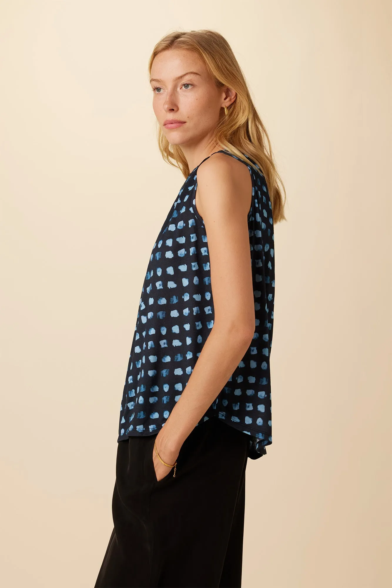 Floret Silken Modal Tank - Squared Up Black sold by Amour Vert product image thumbnail 2