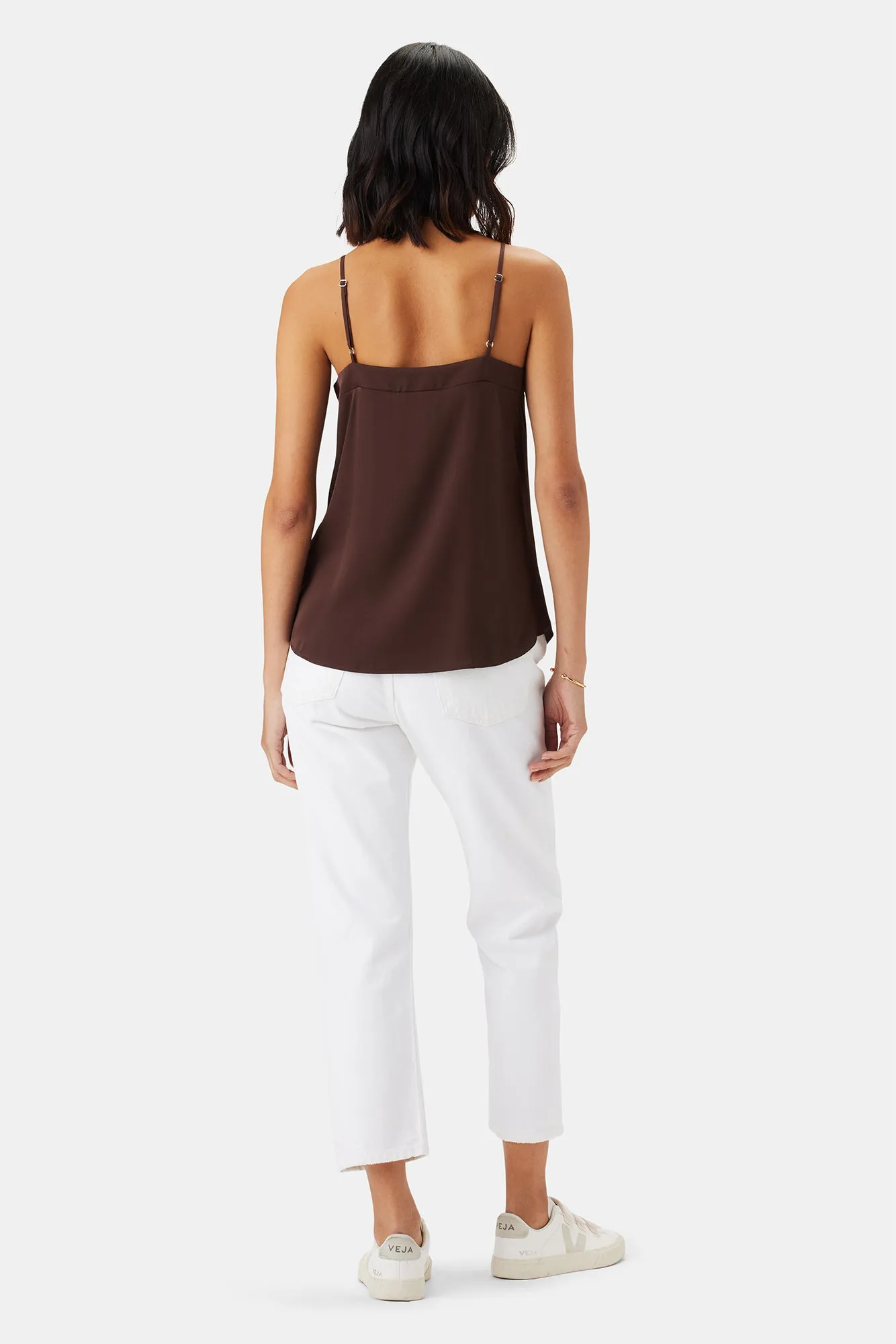 Barlow Stretch Silk Tank - Espresso sold by Amour Vert product image thumbnail 4