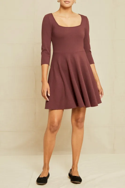 Lennox Ponte Twill Dress - Mocha sold by Amour Vert