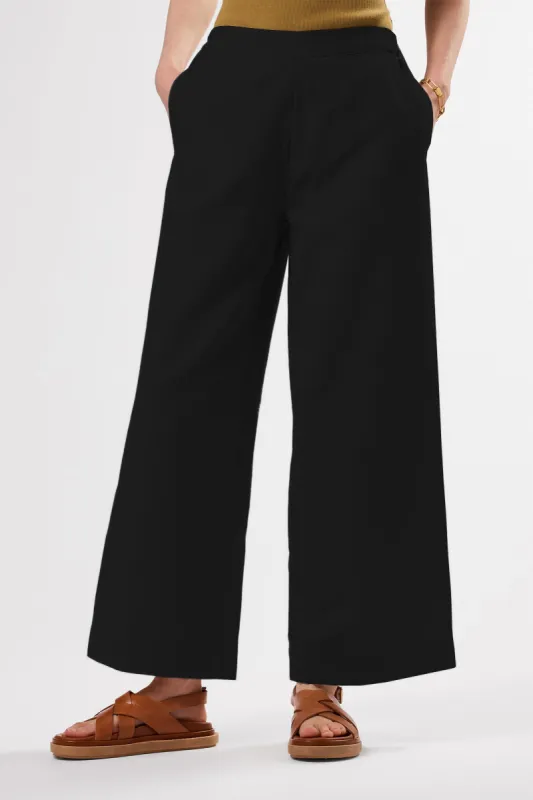 Malia Cotton Linen Pant - Black sold by Amour Vert