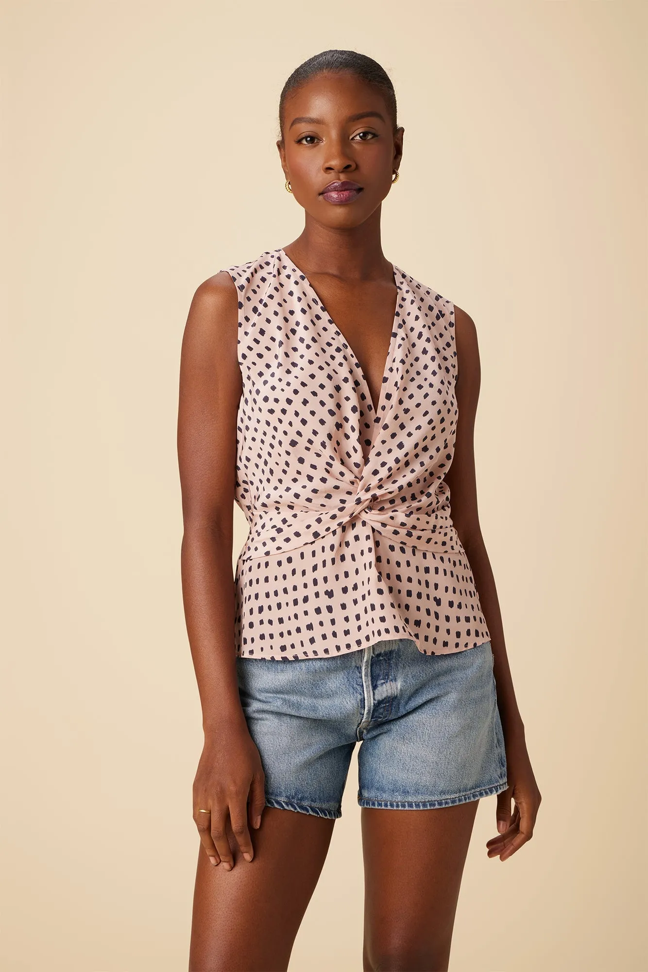 Clemence Washable Silk Blouse - Valencia Dot Pink - ReAmour sold by Amour Vert