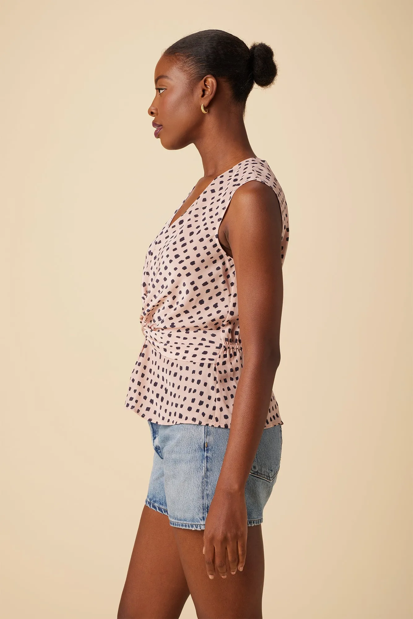 Clemence Washable Silk Blouse - Valencia Dot Pink - ReAmour sold by Amour Vert product image thumbnail 2