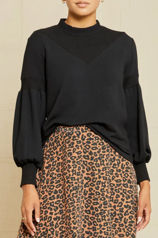 Maggie Luxe Fleece Top - Black - ReAmour sold by Amour Vert