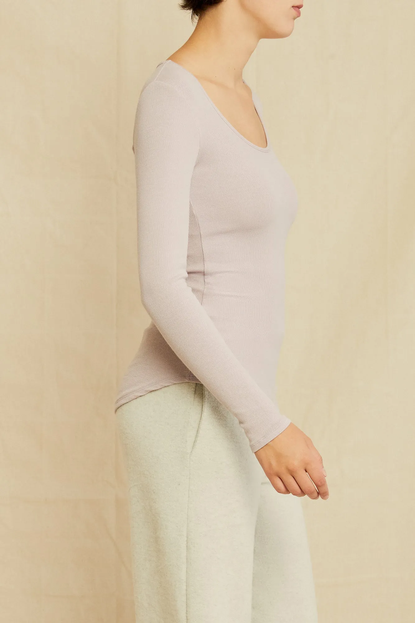 Itana Long Sleeve Dream Rib Tee - Dawn sold by Amour Vert product image thumbnail 3