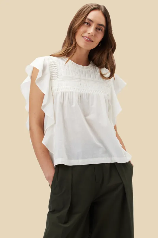 Aida Organic Cotton Blouse - Ivory sold by Amour Vert