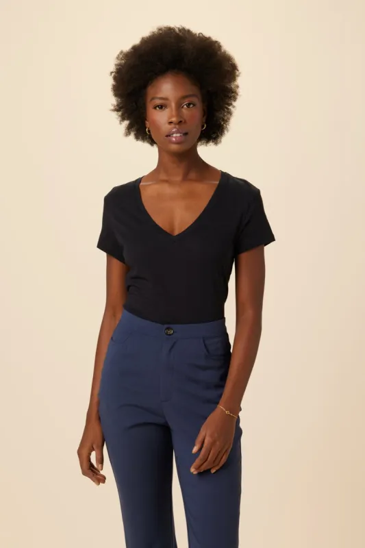 Joline Reverie Slub Tee - Black - ReAmour sold by Amour Vert