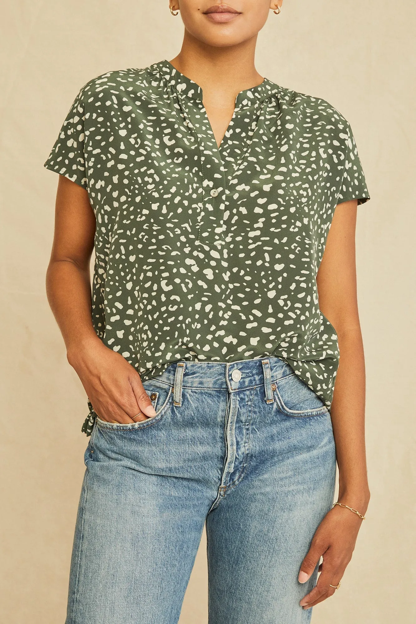 Renata Washable Silk Blouse - Rocher Dot - ReAmour sold by Amour Vert