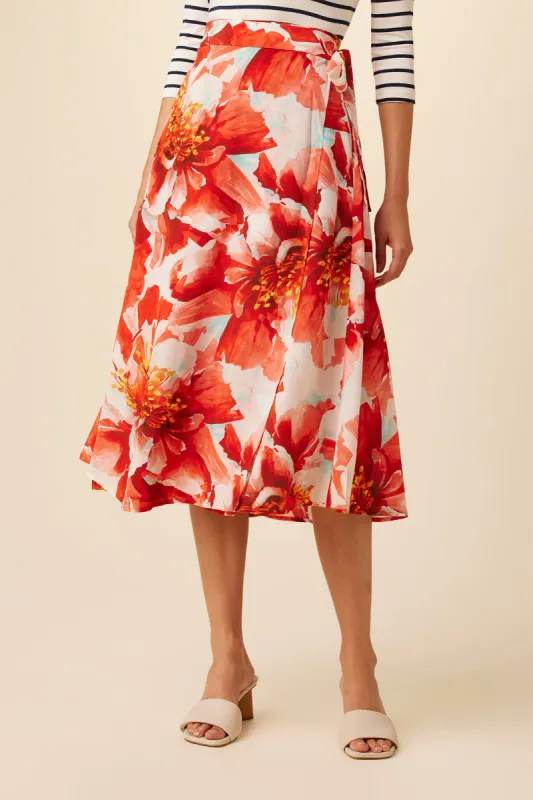 Blaze Washable Silk Wrap Skirt - Begonia sold by Amour Vert