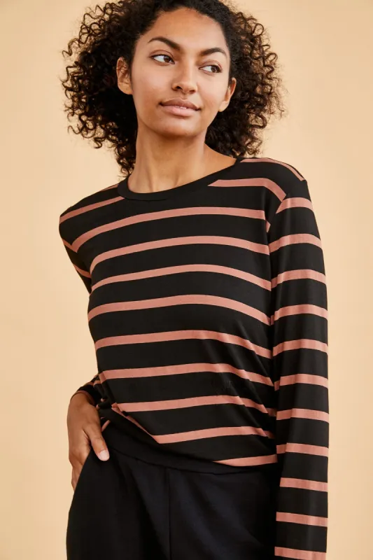 Berkeley Long Sleeve Modal Tee - Buren Stripe sold by Amour Vert