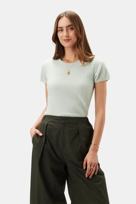Bryce Cashmere Tee - Mint Green sold by Amour Vert