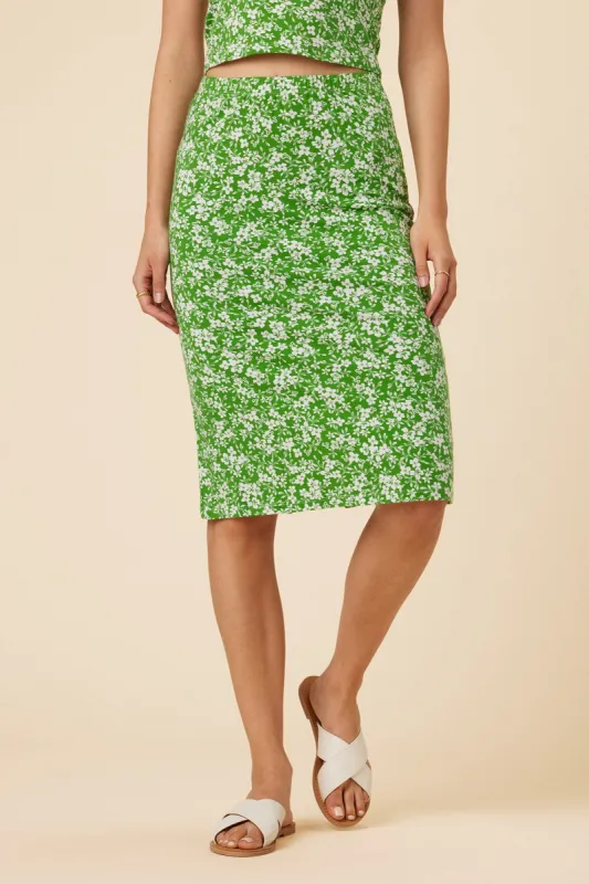 Felicia Reverie Knit Skirt - Hayes Floral sold by Amour Vert