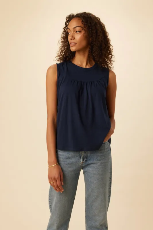 Hartley Reverie Slub Tank - Navy sold by Amour Vert