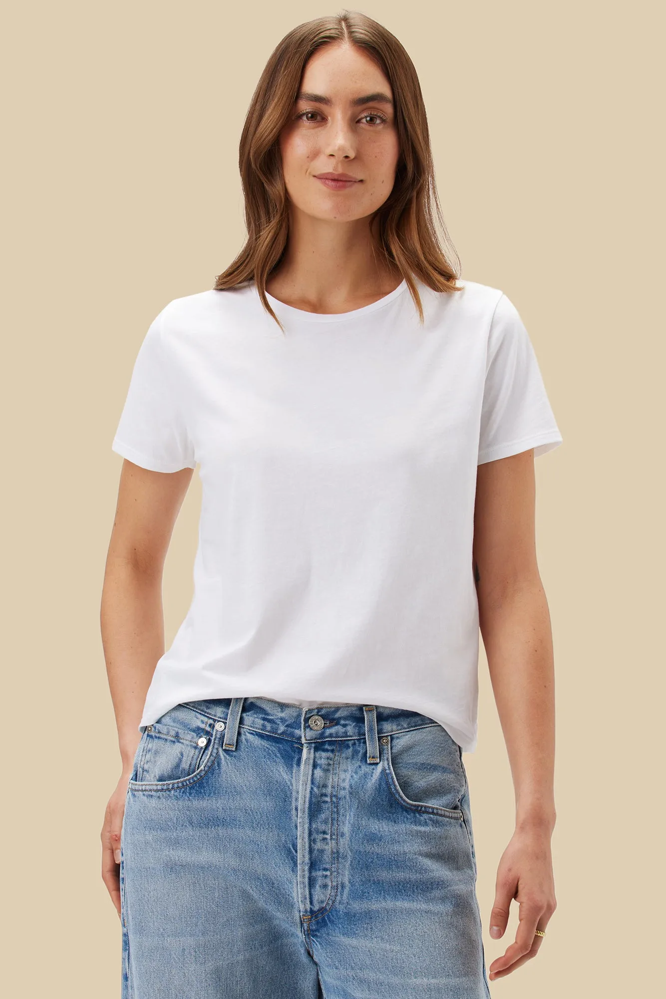 Berkeley Organic Cotton Tee - White sold by Amour Vert