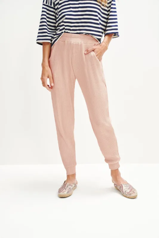 Skylar Paris Rib Joggers - Rose sold by Amour Vert