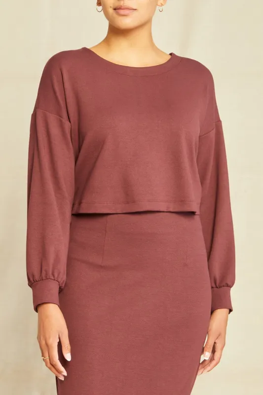 Belen Ponte Top - Mocha sold by Amour Vert