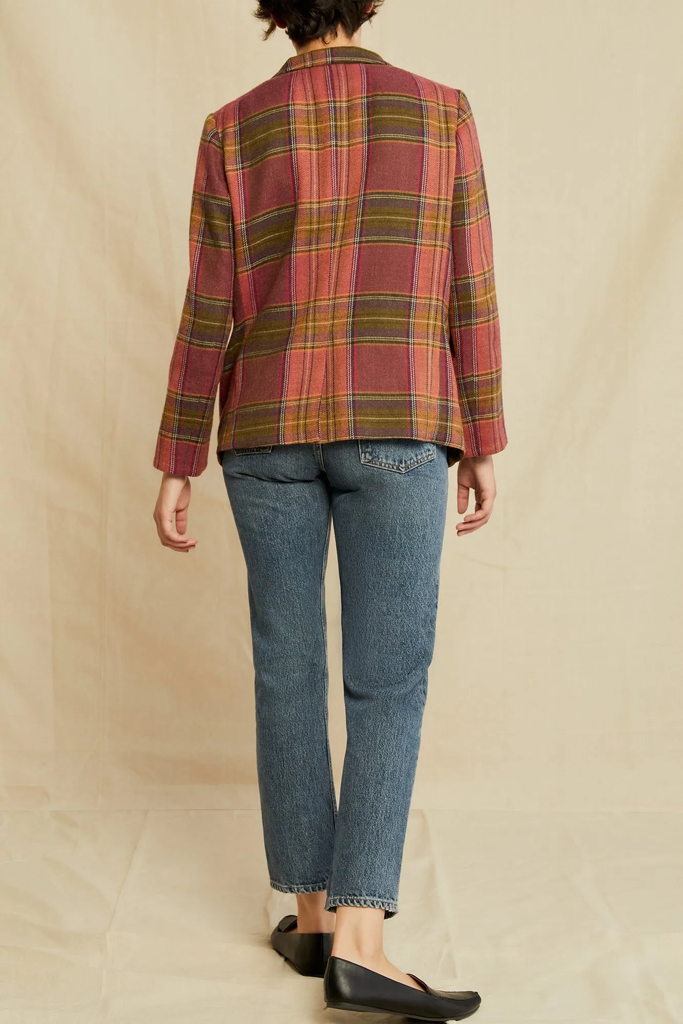 Pippa Wool Blazer - Pink Plaid sold by Amour Vert product image thumbnail 3