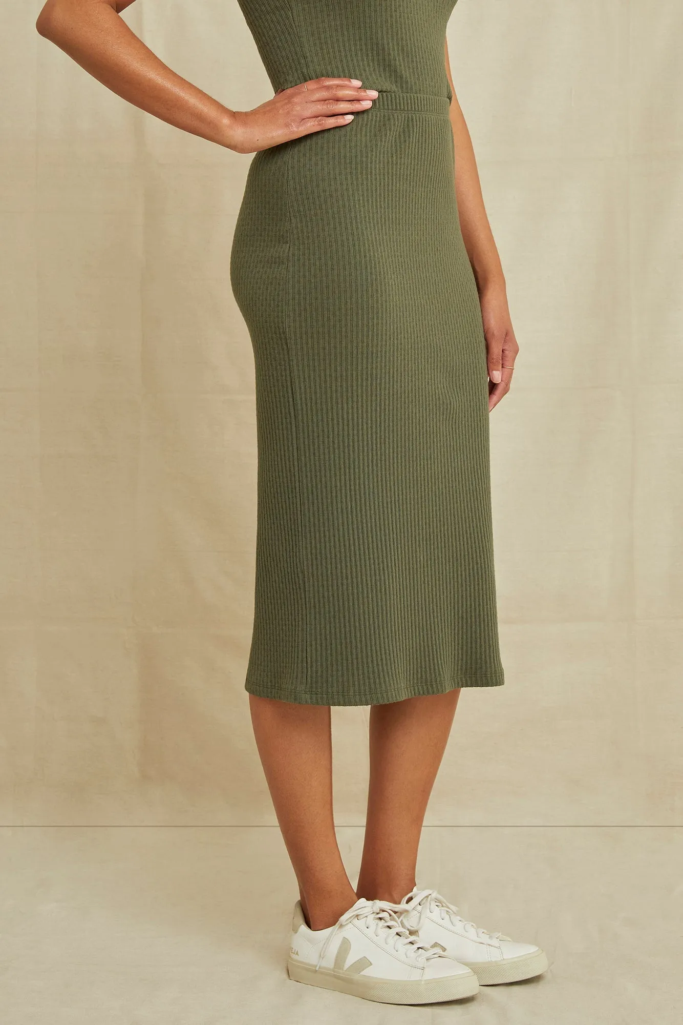 Sloane Pointelle Rib Skirt - Calla Green sold by Amour Vert product image thumbnail 2