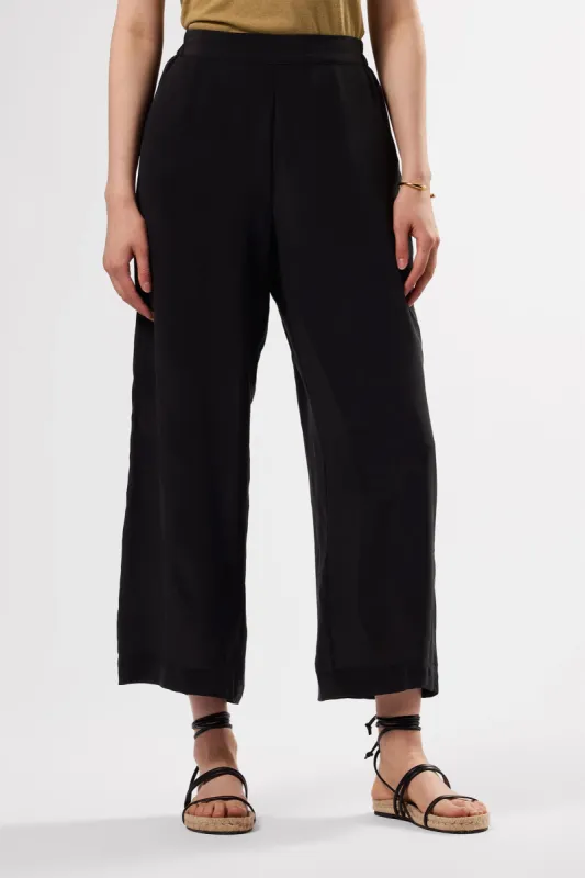 Salice Washable Silk Pant - Black sold by Amour Vert