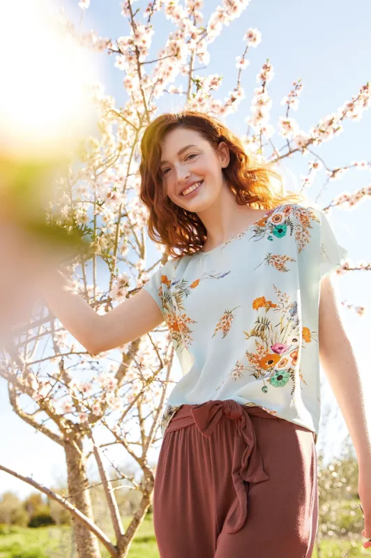 Margeaux Zero-Waste Blouse - Cannes Floral sold by Amour Vert