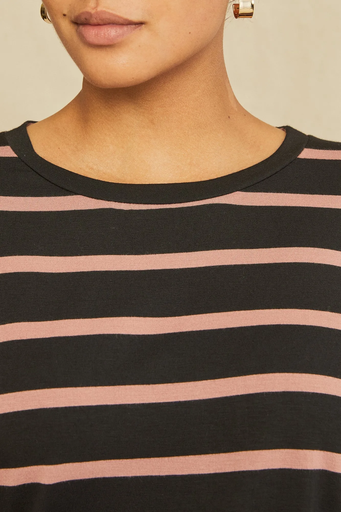 Berkeley Long Sleeve Modal Tee - Black and Quartz sold by Amour Vert product image thumbnail 4