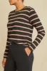 Berkeley Long Sleeve Modal Tee - Black and Quartz sold by Amour Vert