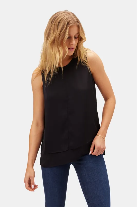 Zola Doubled Tank - Black sold by Amour Vert