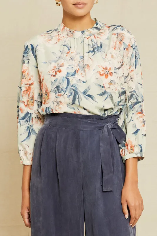 Endora Washable Silk Blouse - Paulette Floral made by Amour Vert