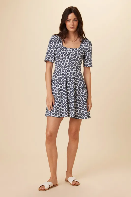 Tamara Reverie Knit Dress - Calico Navy sold by Amour Vert