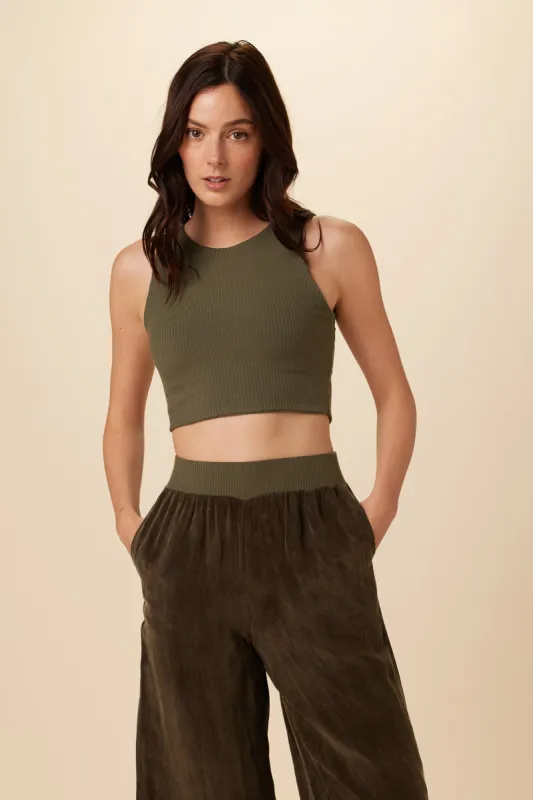 Katrina Paris Rib Tank - Calla Green sold by Amour Vert