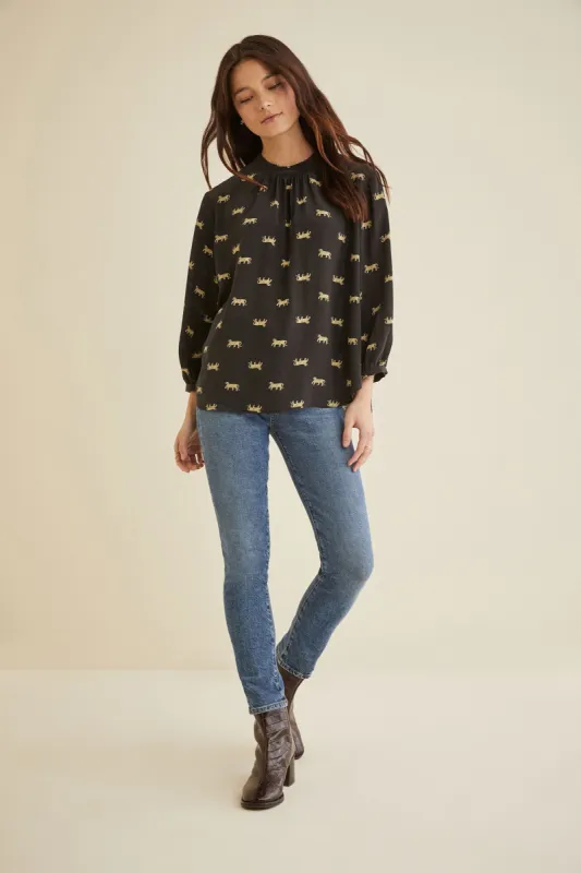 Endora Washable Silk Blouse - Jaguar sold by Amour Vert