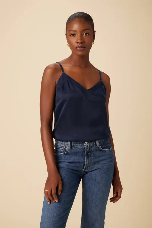 Barlow Cottonseed Cupro Cami - Navy sold by Amour Vert