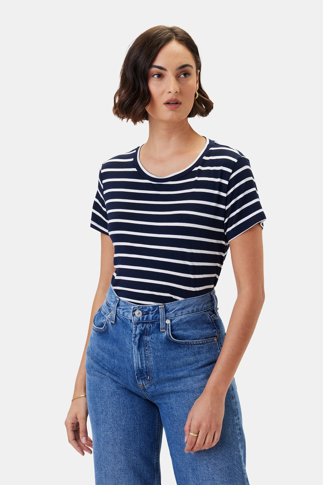 Berkeley Modal Tee - Basque Stripe - ReAmour sold by Amour Vert