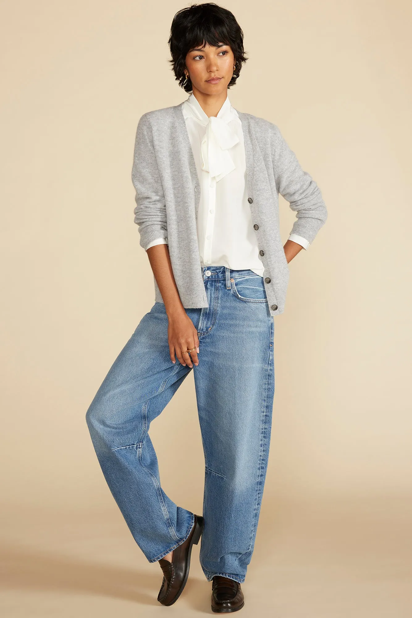 Mason Cashmere Cardigan - Heather Grey sold by Amour Vert product image thumbnail 5