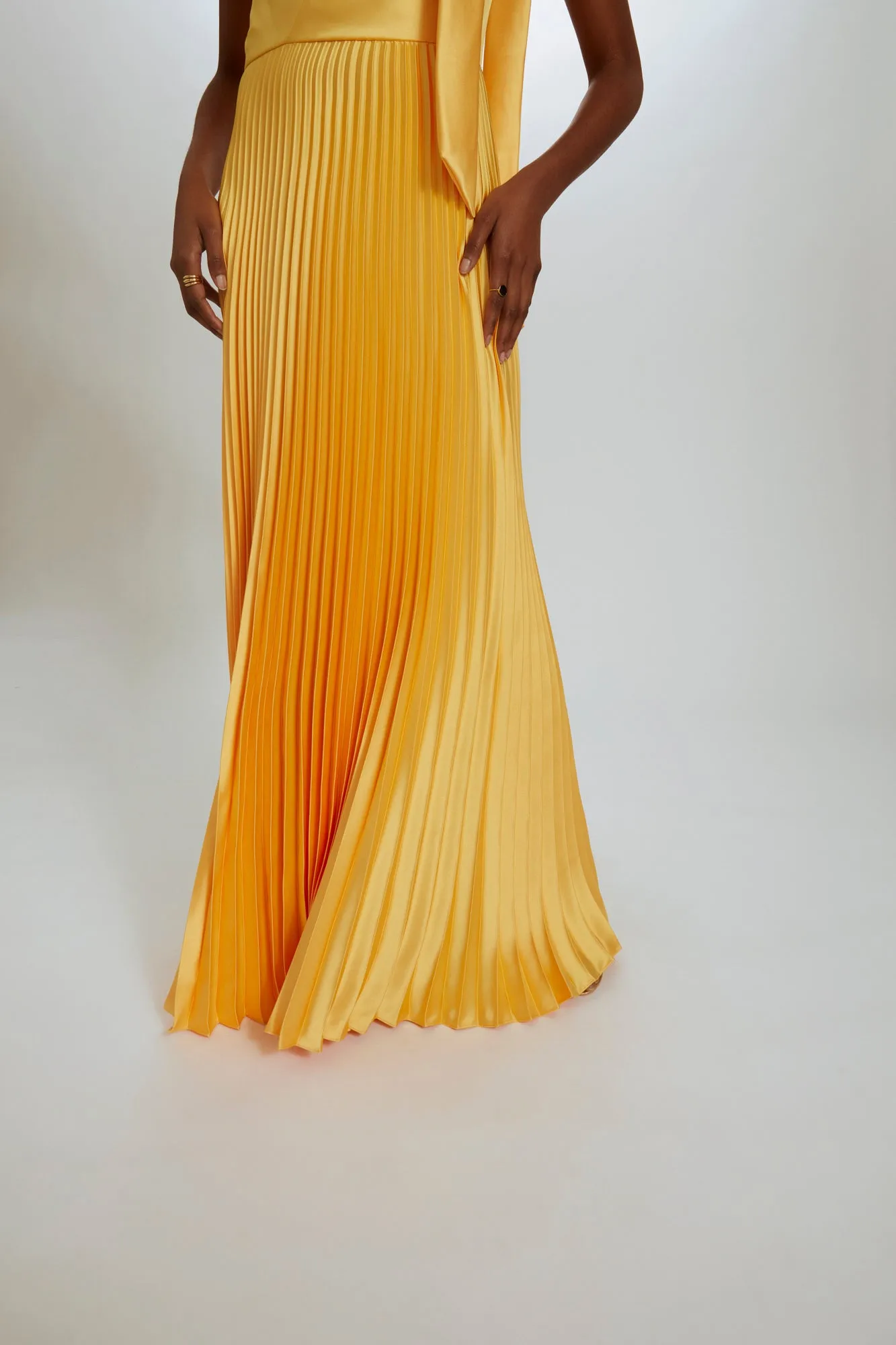 P525S - One-Shoulder Pleated Gown sold by Amsale product image thumbnail 5