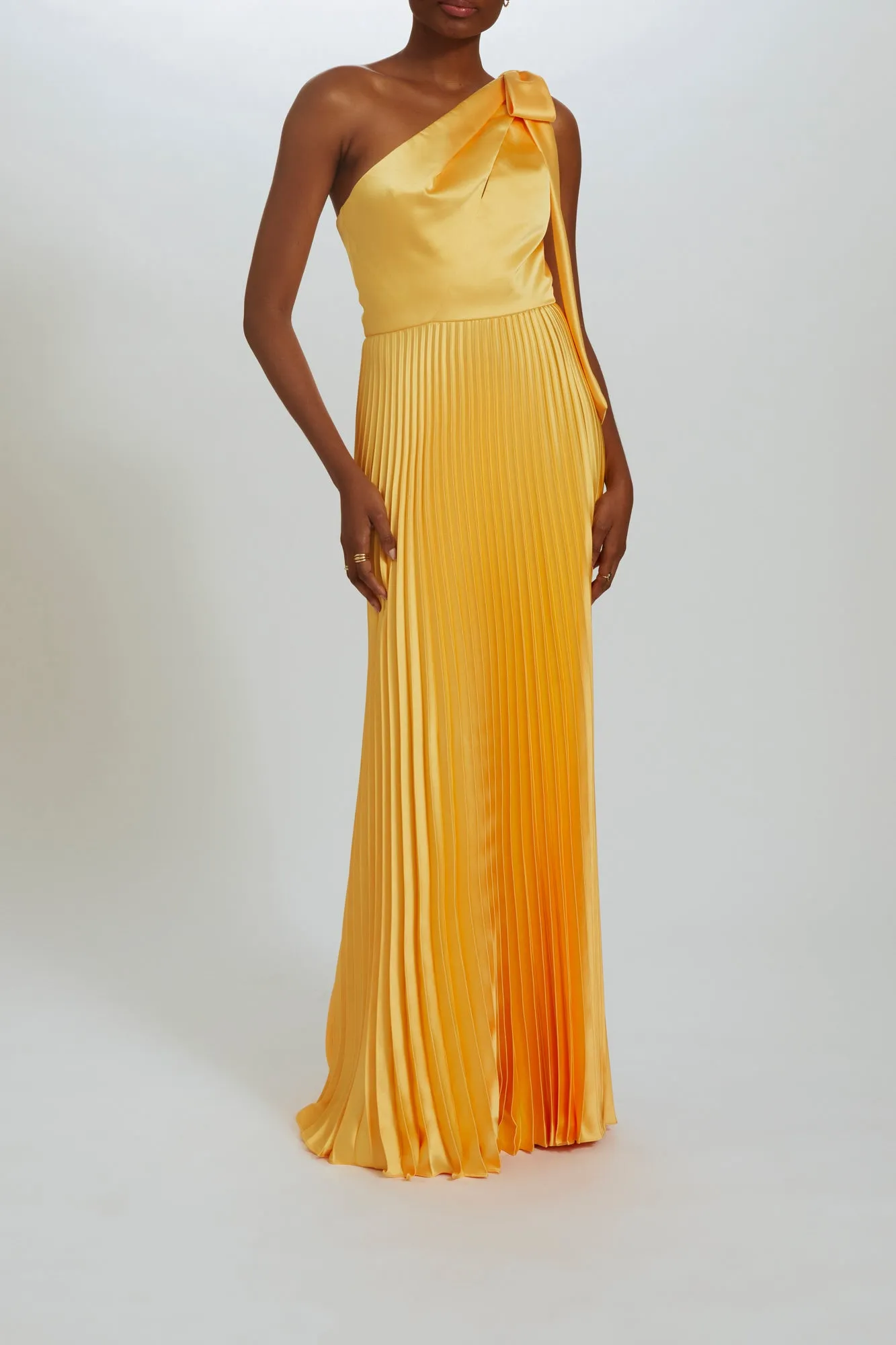 P525S - One-Shoulder Pleated Gown sold by Amsale