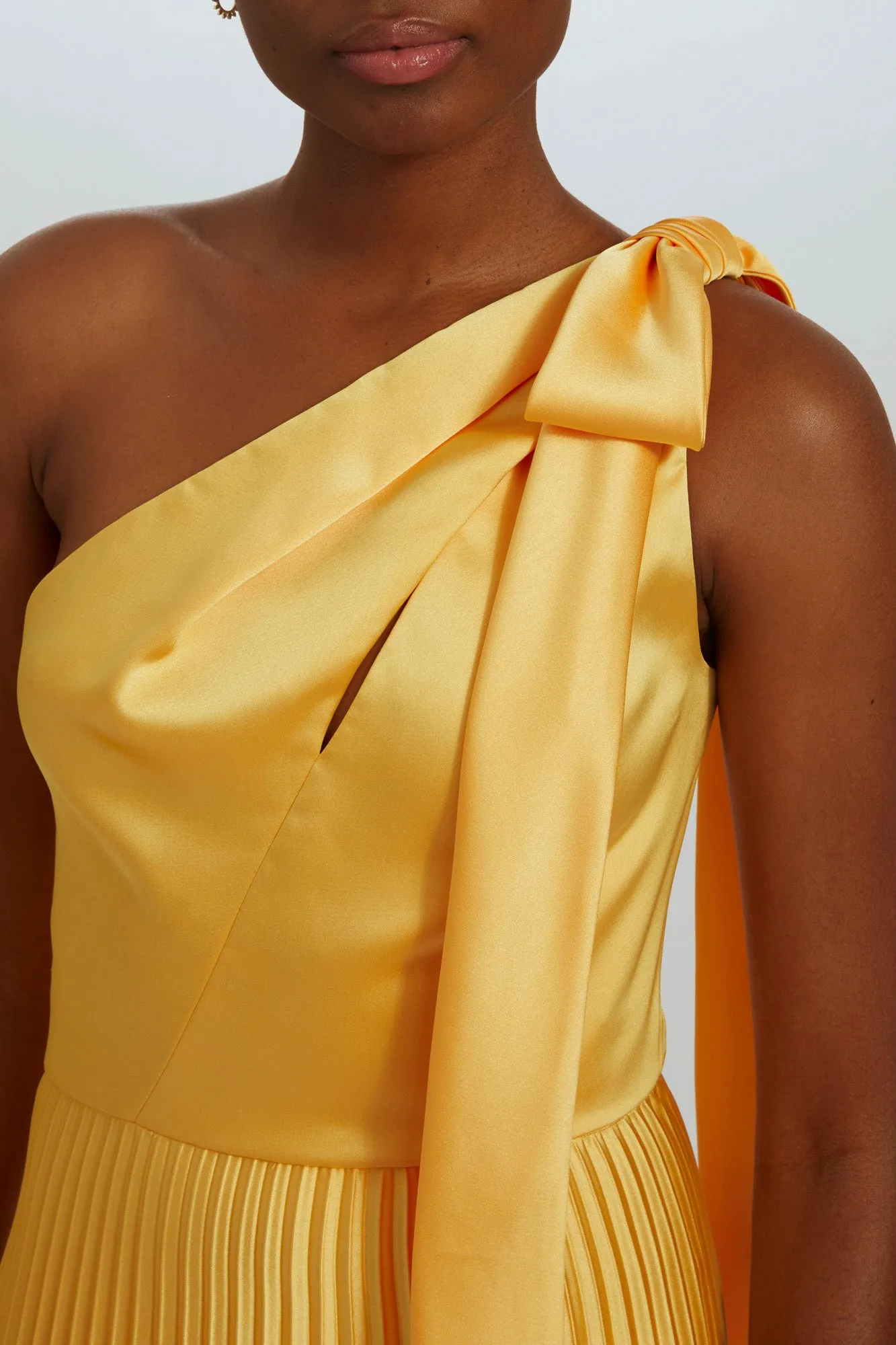 P525S - One-Shoulder Pleated Gown sold by Amsale product image thumbnail 3