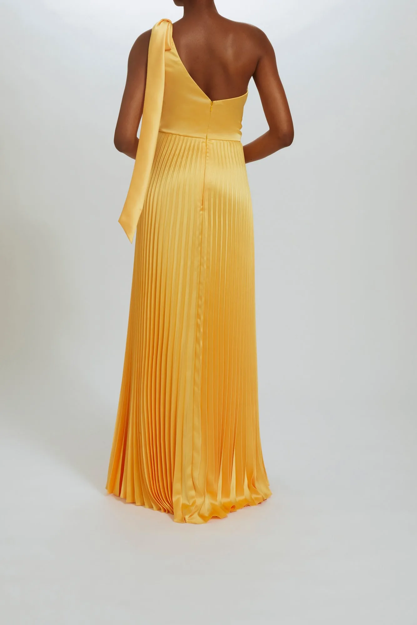 P525S - One-Shoulder Pleated Gown sold by Amsale product image thumbnail 4
