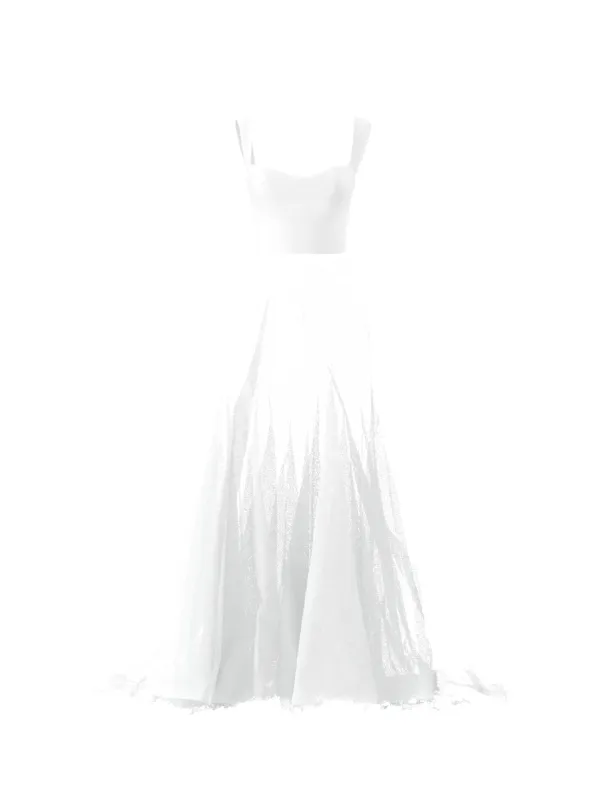 Bodice(V neck), Skirt(Paisley), made by Amsale