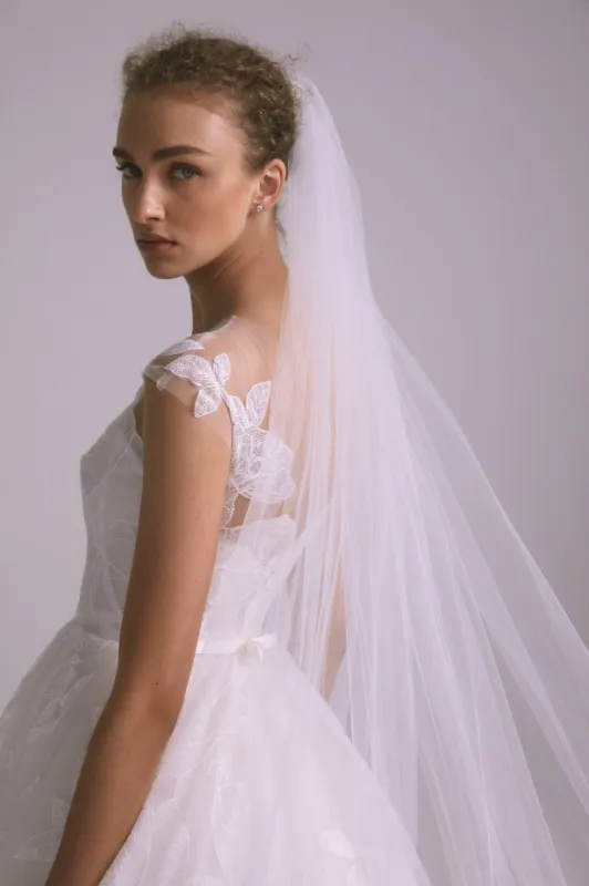 Oversized Floral Embroidery Veil sold by Amsale