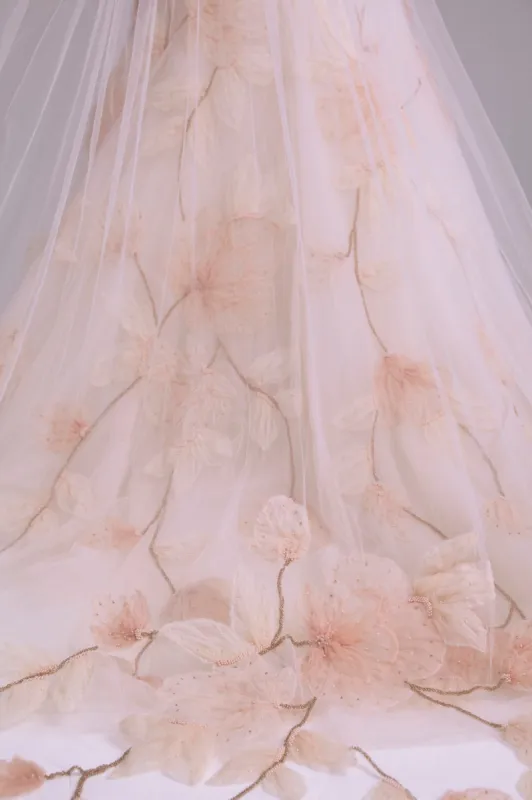 Dip-Dyed Floral Veil sold by Amsale