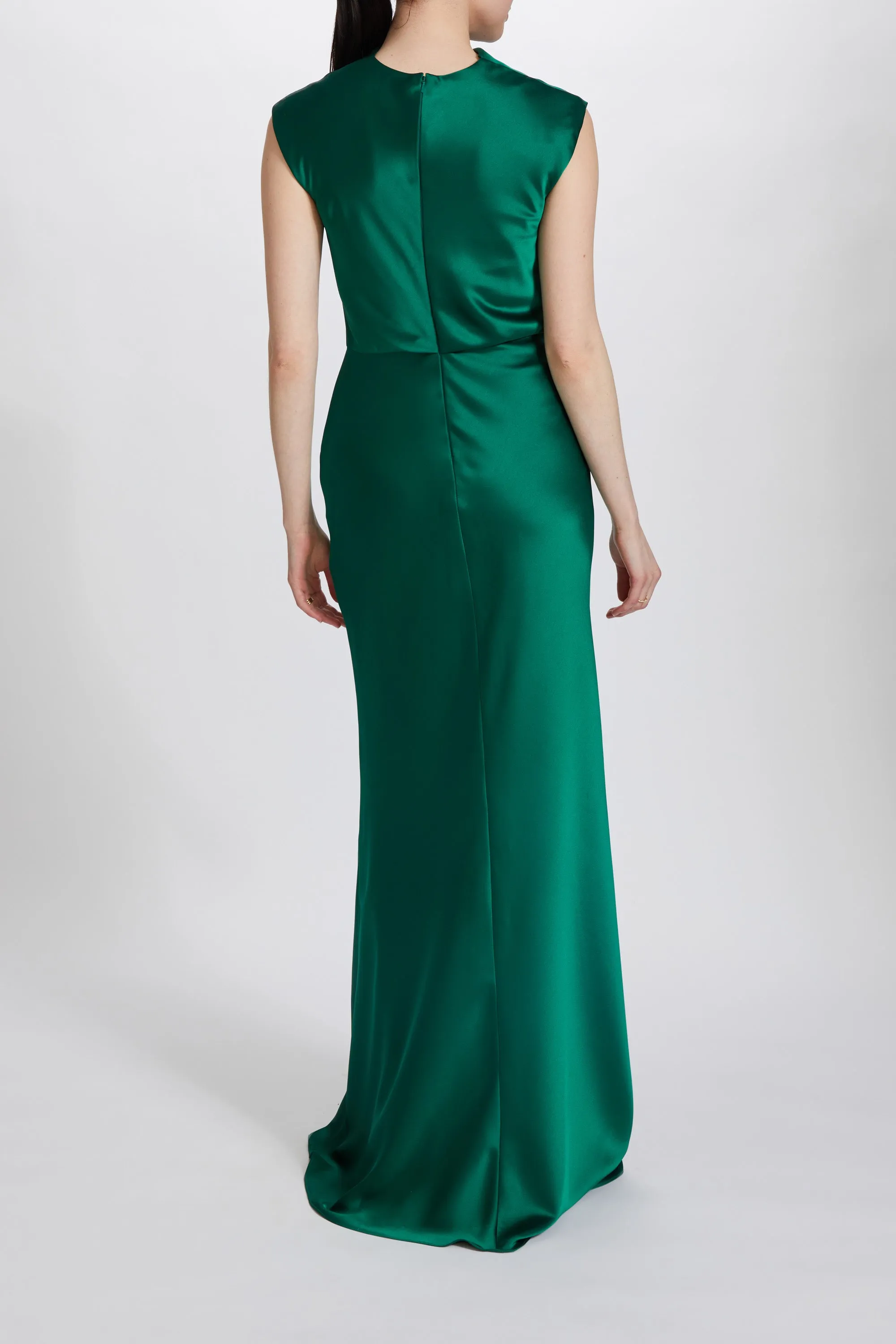 Fluid Satin Cowl Neck Dress sold by Amsale product image thumbnail 4