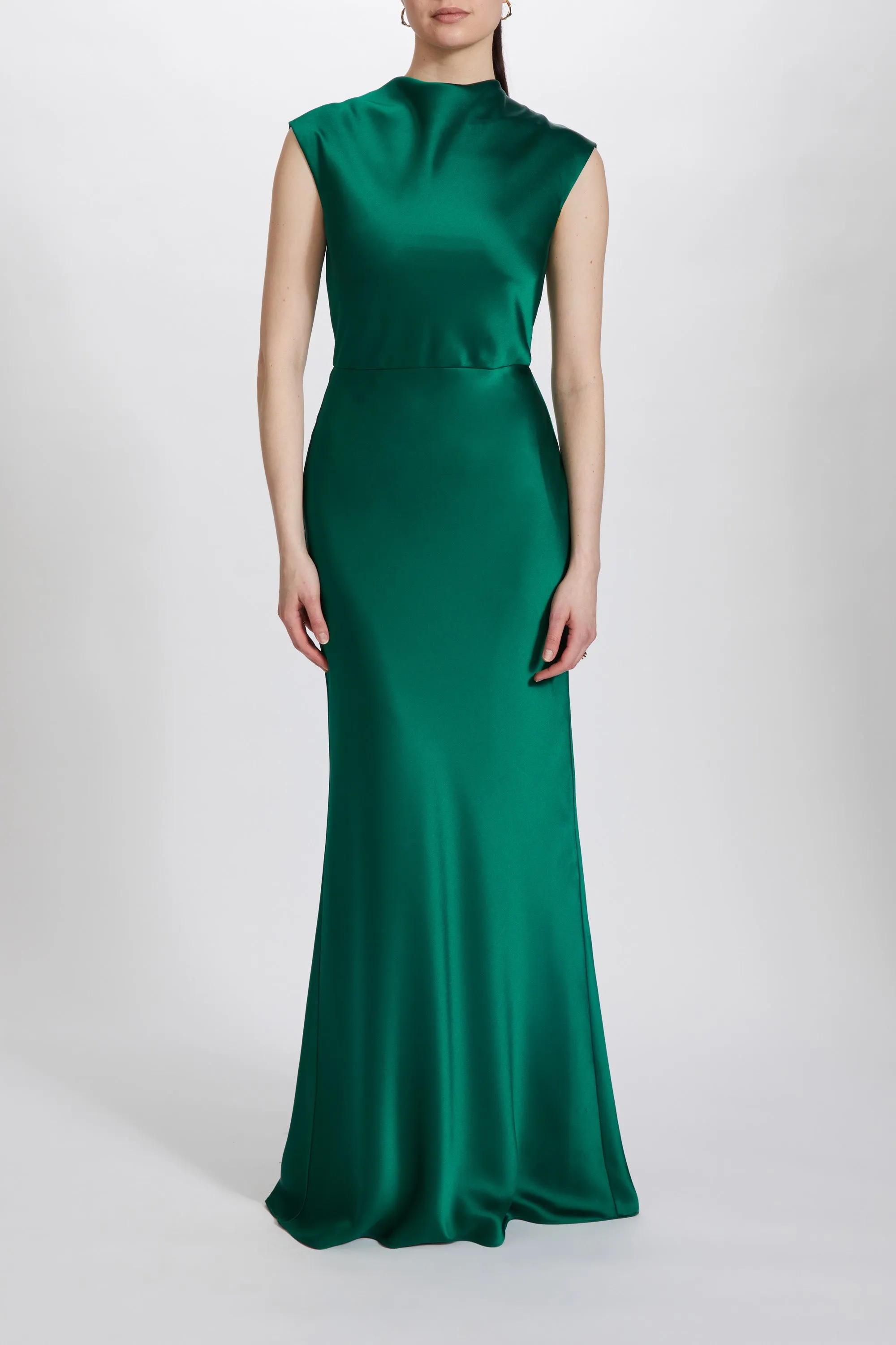 Fluid Satin Cowl Neck Dress sold by Amsale product image thumbnail 2