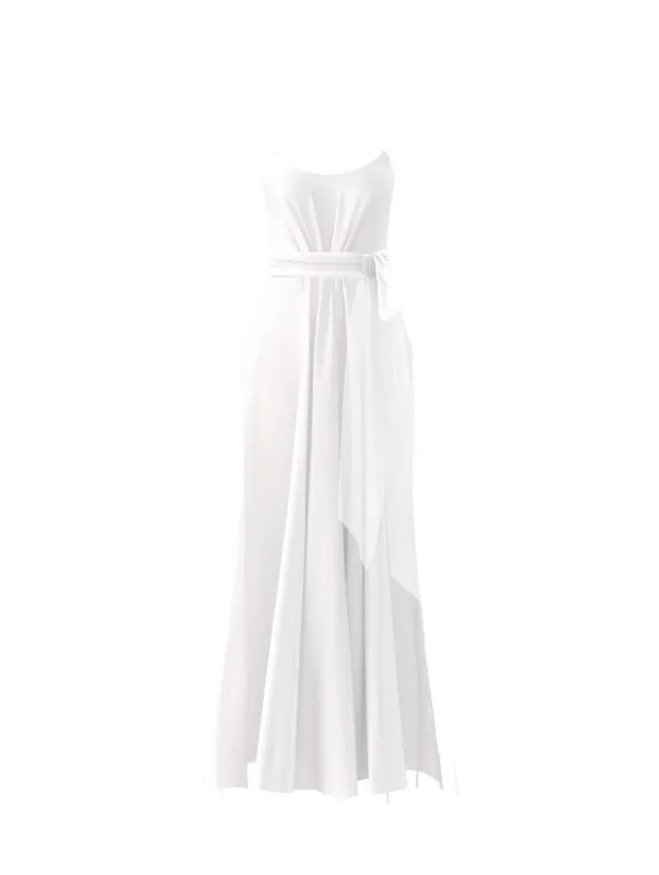 Bodice(Campbell), Skirt(Justine),Belt(Sash), white sold by Amsale