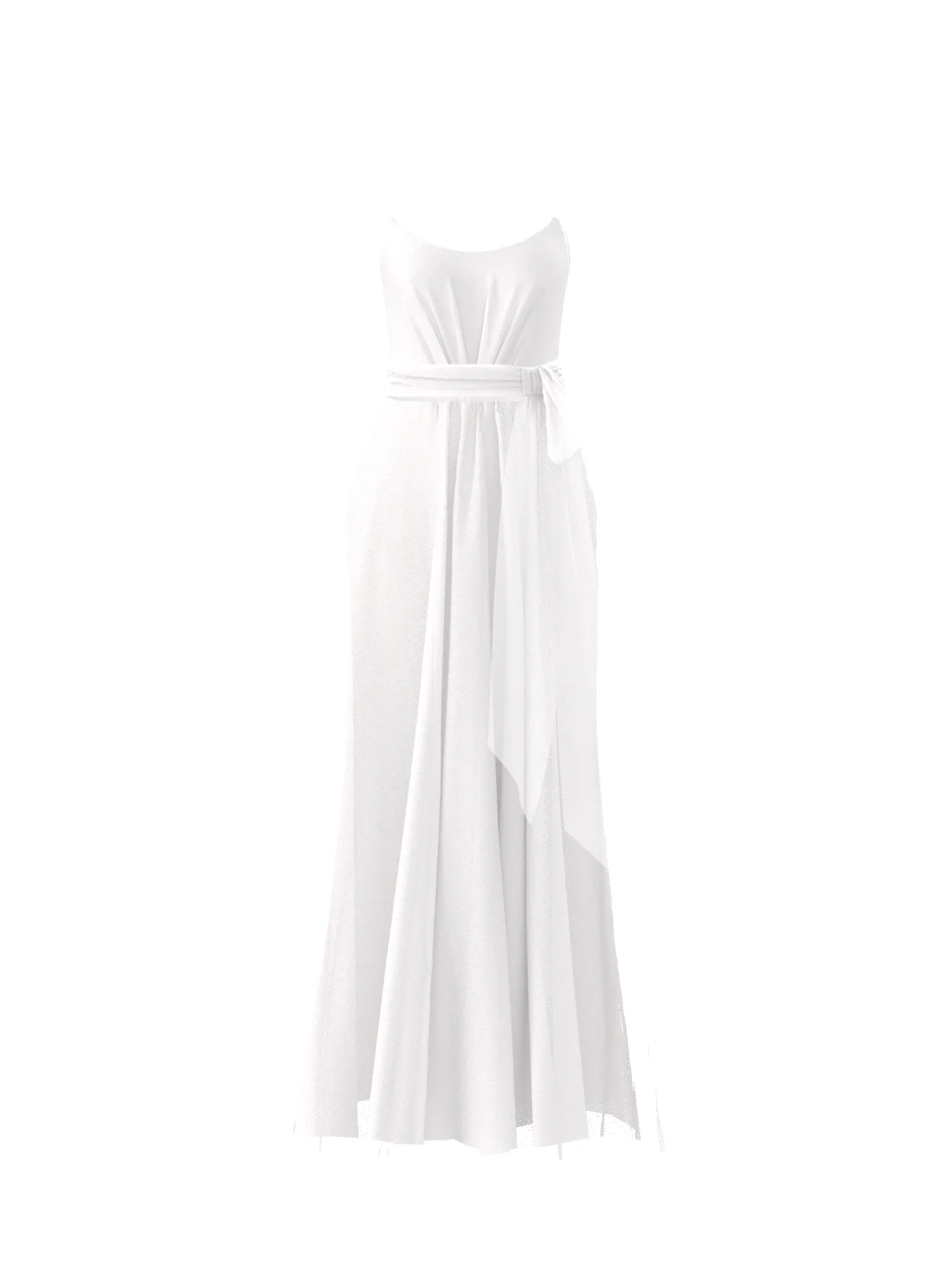 Bodice(Campbell), Skirt(Justine),Belt(Sash), white sold by Amsale