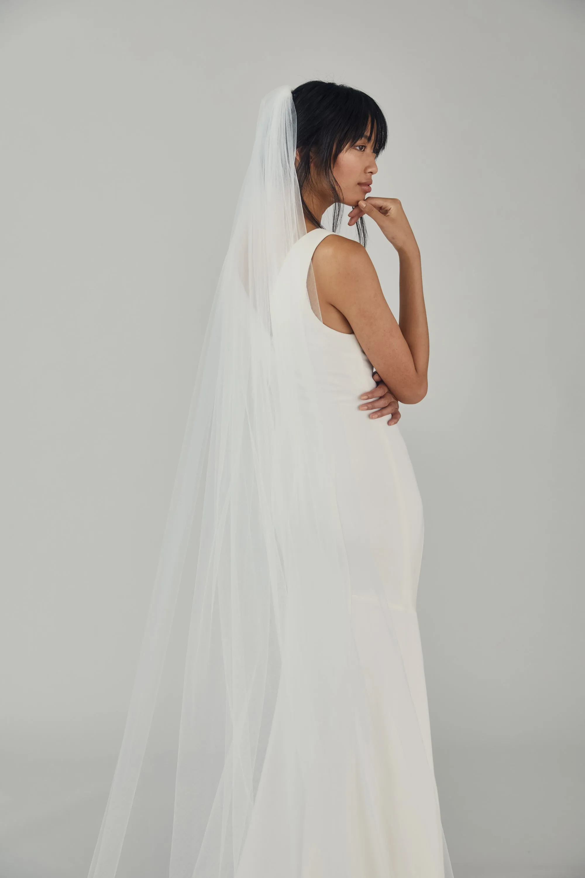 Cathedral Length Veil with Sequin Lace Border sold by Amsale product image thumbnail 4
