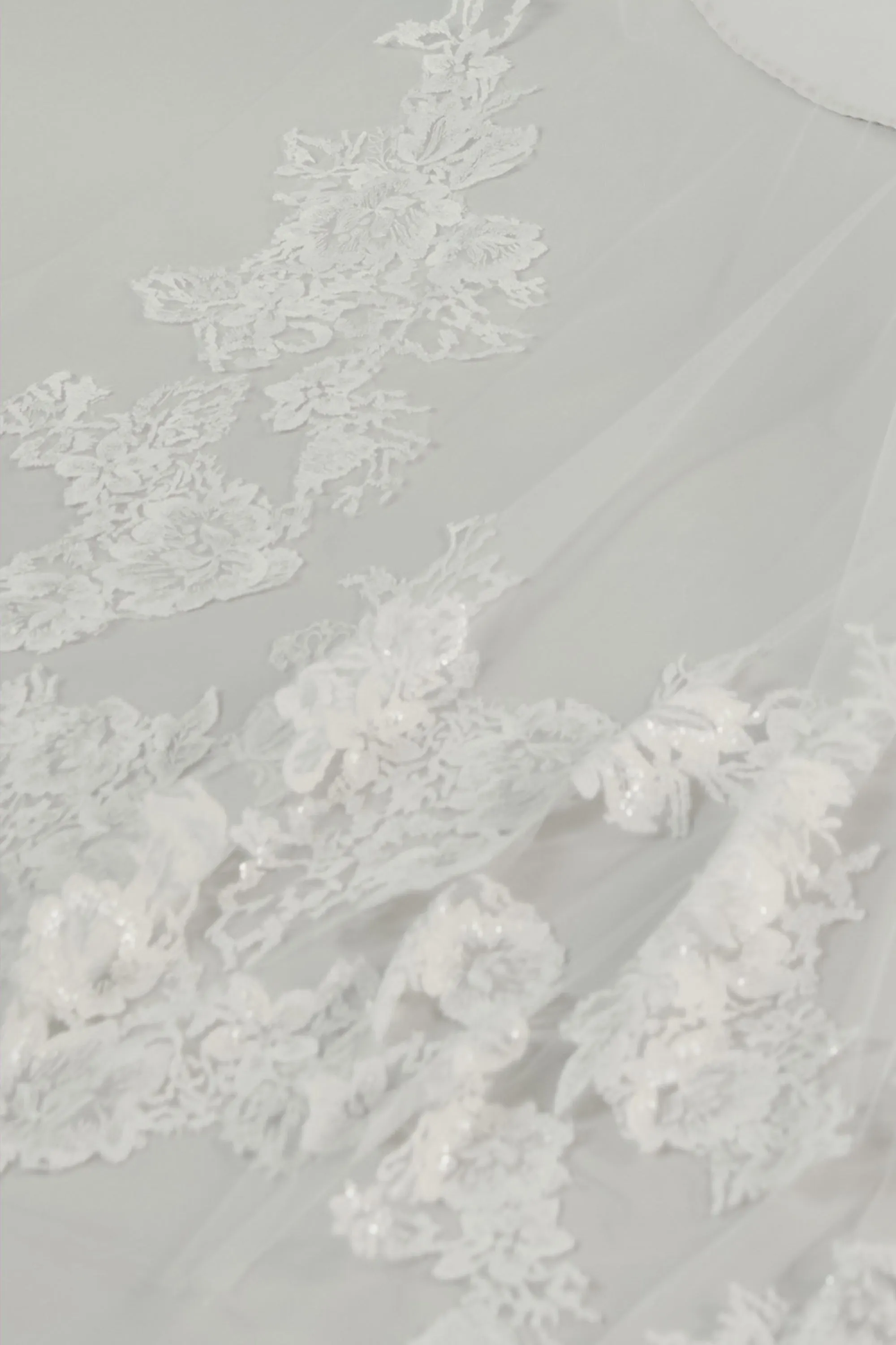 Cathedral Length Veil with Sequin Lace Border sold by Amsale product image thumbnail 5