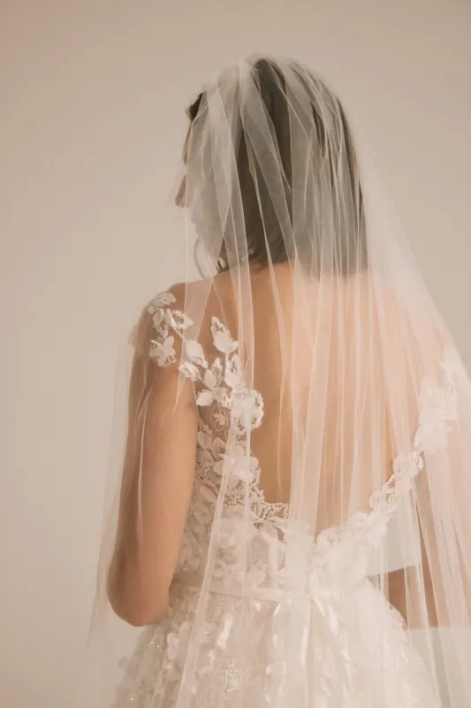 R408V - Floral Embellished Border Veil sold by Amsale