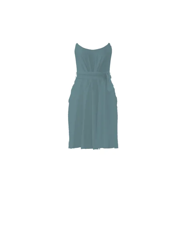 Bodice(Campbell), Skirt(Carla),Belt(Sash), teal sold by Amsale